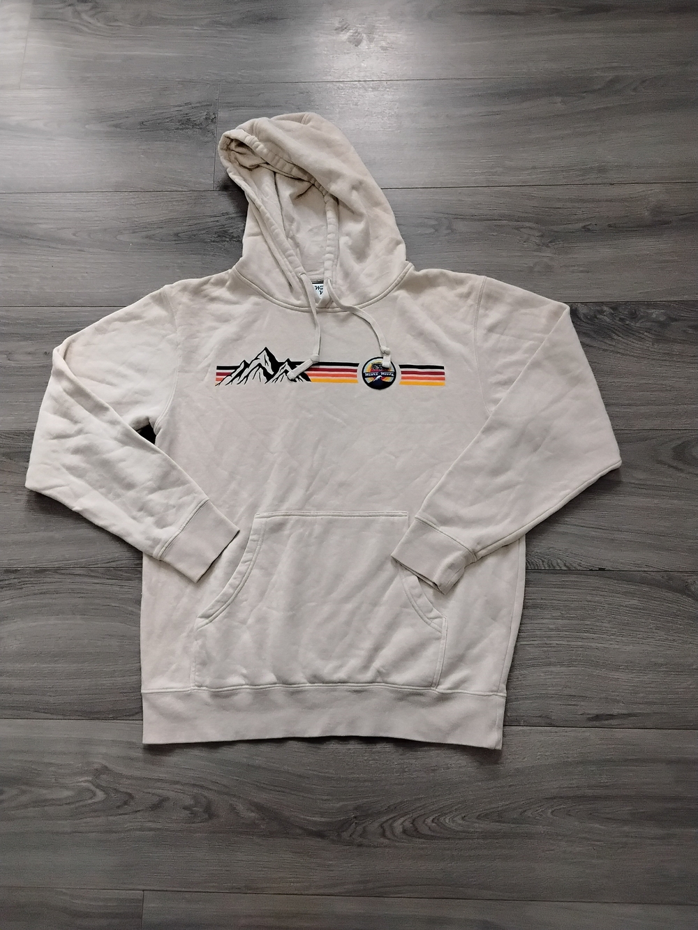 Men's Hooded Pullover Sweatshirt - Cream Mountain Stripe
